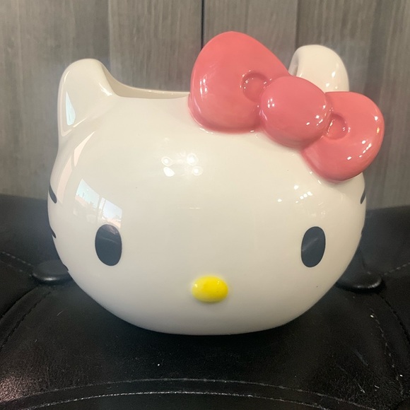New Hello Kitty + Blue Sky Clayworks Pink Bow Apple Blossom Ceramic Candle - Picture 1 of 8